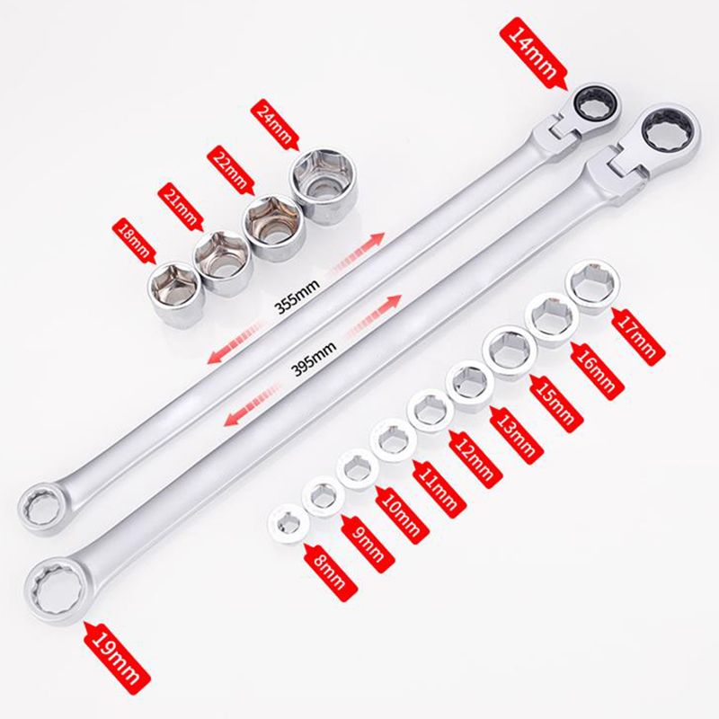 15pcs Adjustable Ratchet Wrench Kit-6