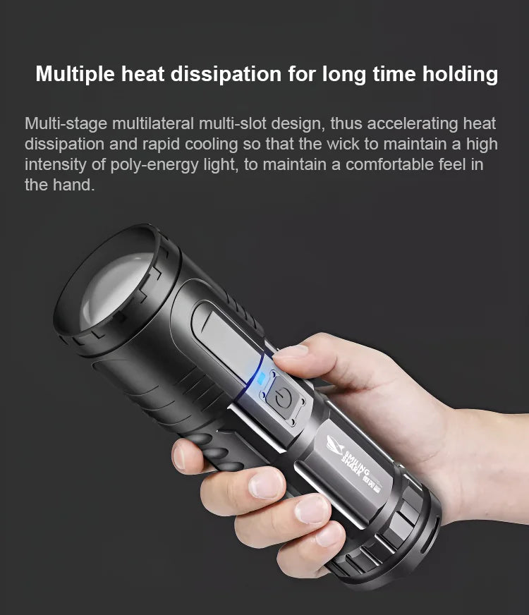 White Laser Telescopic Zoom Flashlight-3