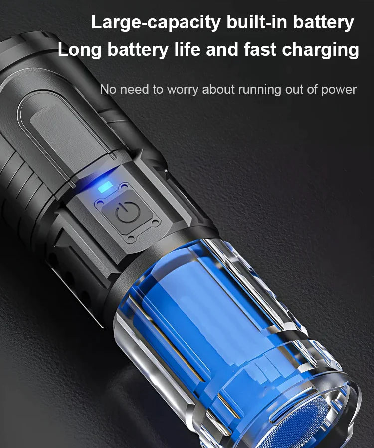 White Laser Telescopic Zoom Flashlight-6