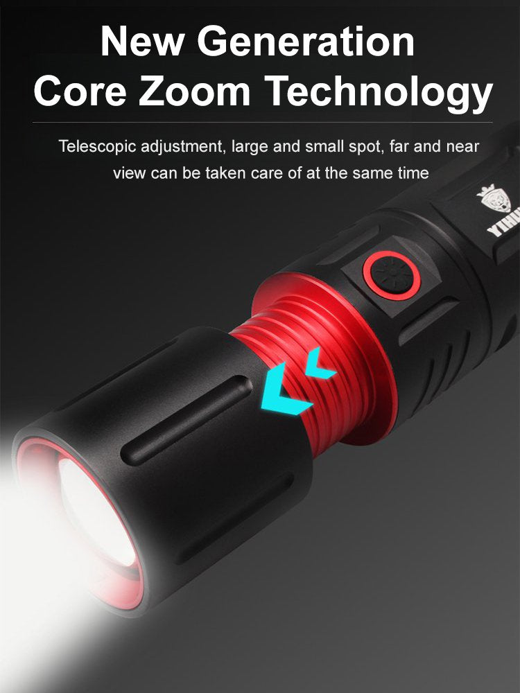 Telescopic Zoom Long-Range Outdoor Bright Flashlight-3