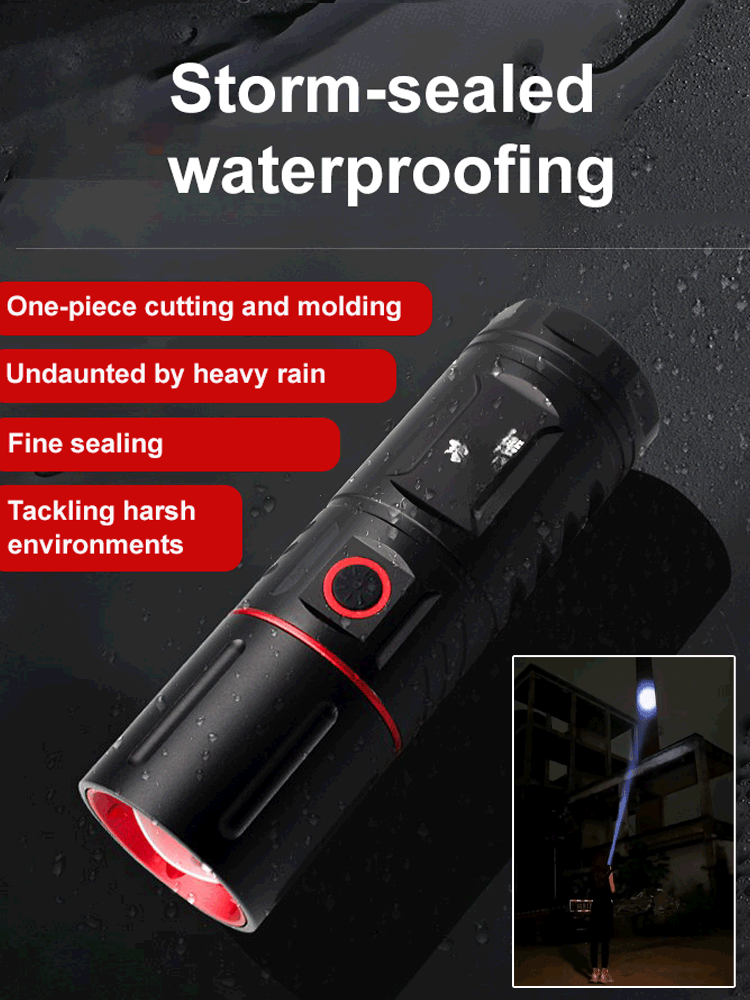 Telescopic Zoom Long-Range Outdoor Bright Flashlight-1